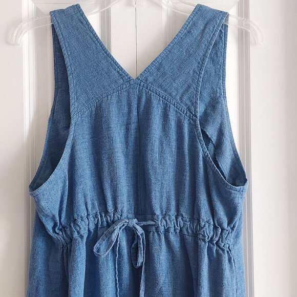 Talbots Linen Blend Blue Maxi Dress Women's Size 12 - Picture 4 of 8